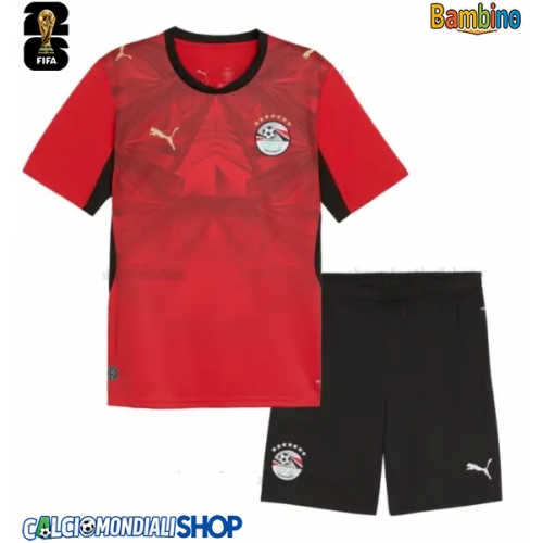 Maglie da calcio Egitto Prima Maglia Bambino Mondiali 2026  Manica Corta + Pantaloni corti)